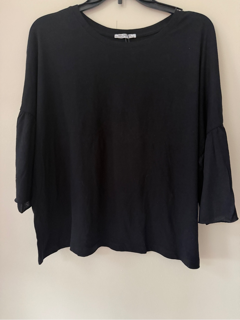 Zara Black Women's Bell-Sleeve Top
